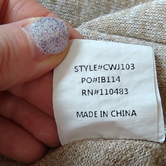 Cloudwalk Womens SZ Small Beige Asymmetric Zip Up Distressed Jacket / Cardigan - Picture 12 of 13